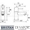 Bristan Blitz Basin Taps Dimensions